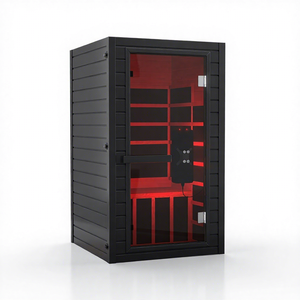 Sauna <span class=keywords><strong>de</strong></span> infrarrojos lejanos <span class=keywords><strong>de</strong></span> madera <span class=keywords><strong>de</strong></span> hemlock para interiores y cabina <span class=keywords><strong>de</strong></span> masaje con terapia <span class=keywords><strong>de</strong></span> luz roja - Product Image 1