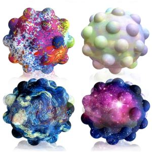 Juguete Sensorial Portátil 3D de Silicona TPE Certificado para Aliviar el Estrés y la Descompresión, Bola Antiestrés de Burbujas Arcoíris - Product Image 4