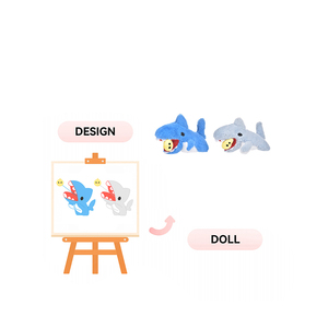 Diseño personalizado cazando tiburones pequeños juguetes de peluche Material de poliéster juguetes de animales de peluche para máquina de garra - Product Image 1