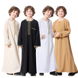 Musulmán árabe Jubba niños bata niños Abayas Kaftan <span class=keywords><strong>ropa</strong></span> islámica manga larga Thobe Oriente Medio <span class=keywords><strong>ropa</strong></span> adolescente Ramadán vestido Eid - Product Image 2