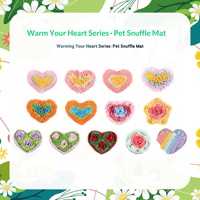 Tapis de désodorisation pour animaux de compagnie de la série Warm Your Heart avec éléments floraux en forme de rose pour chats et chiens, jouet éducatif pour une alimentation lente