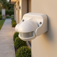 Sensor Gerak PIR Dinding IP44 180 Derajat 12m Lux Dapat Diatur 1200W Saklar Lampu Otomatis untuk Hotel Kantor Tangga Dalam Ruangan