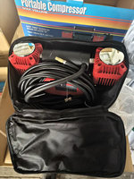 Compresseur d'air 12V pour pneus de voiture tout-terrain 4x4, gonflage rapide, haute performance, double cylindre rouge, pour véhicules 4x4