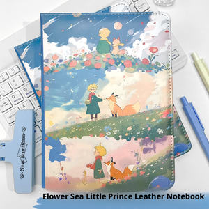 Carnet à spirales A5 en couleur, style <span class=keywords><strong>dessin</strong></span> animé, couverture rigide, pour étudiants, avec motif champ <span class=keywords><strong>de</strong></span> <span class=keywords><strong>fleurs</strong></span> et petit prince, style bien-être - Product Image 5