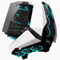 Boîtier et tour d'ordinateur de jeu Jonsbo MOD-5 E-Sports en alliage d'aluminium noir/blanc/gris Châssis ouvert Modèle phare Mecha Design