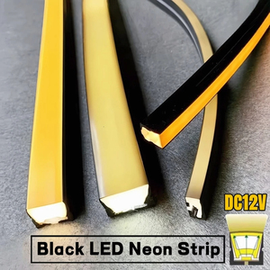 1-5M Đen Silicone ống Led neon ánh sáng DC12V linh hoạt lõm khuếch tán kênh không thấm nước tường trần Ribbon Rope dải ánh sáng - Product Image 2