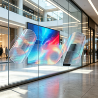 Écran LED en film cristallin transparent ultra-fin et enroulable P5-10, haute transmittance, affichage LED sur verre