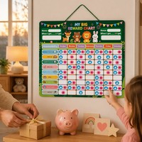 Tableau magnétique de suivi des bonnes habitudes et de récompenses pour enfants, favorisant l'autodiscipline et la propreté