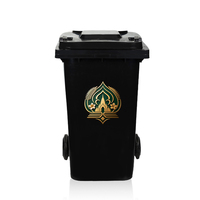 Poubelle de recyclage en plastique à grande capacité, 4 compartiments, code couleur, pour les déchets urbains