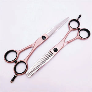 Ciseaux de coiffure professionnels personnalisables 6,0 pouces Or rose Acier inoxydable 440C Ciseaux plats pour droitiers - Product Image 1