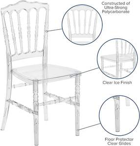Chaises Napoléon en plastique transparent d'hôtel de mariage en acrylique de cristal clair à vendre à bas <span class=keywords><strong>prix</strong></span> d'usine en gros - Product Image 2