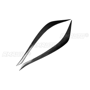 1 par de cubiertas embellecedoras de fibra de carbono auténtica para faros delanteros de coche, tipo ceja/párpado, para Toyota Reiz 2010 2011 2012, calcomanías para faros de coche - Product Image 2