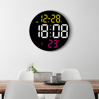 Grand écran multifonctionnel led horloge murale télécommande numérique réveil Simple Table horloge affichage calendrier température