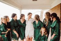 Robe de chambre en satin de soie de haute qualité, 16 couleurs, avec bordure en dentelle, grande taille, pour mariée, demoiselle d'honneur, fille, idéale pour mariage, anniversaire, spa