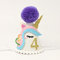Chapeau de fête pour enfants, anniversaire, boule de poils, licorne, crème glacée, course, lion, biscuit, marguerite, fleur, ramadan, remise de diplôme, 1er, 2e anniversaire
