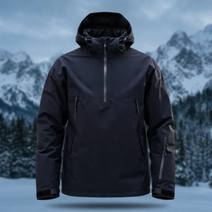 Veste de ski imperméable coupe-vent à capuche avec fermeture éclair en polyester pour le ski, le snowboard, hommes, femmes, couple - Product Image 6