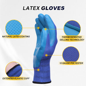 Gants de travail personnalisés XINGYU avec logo, polyester, coton, élasthanne, soie, <span class=keywords><strong>latex</strong></span>, revêtement gaufré, sécurité, doublure en nylon, gants de travail enduits de <span class=keywords><strong>latex</strong></span> - Product Image 6