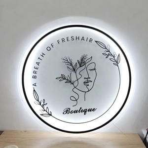 Logotipo personalizable, letras luminosas <span class=keywords><strong>circulares</strong></span> acrílicas, letrero de neón de negocios, letrero Led de oficina de empresa para tienda, salón, peluquero, piel, uñas - Product Image 3