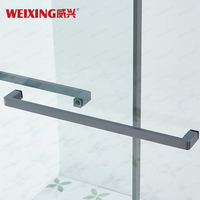 Weixing Cabine de douche d'hôtel personnalisée Salle de douche double en verre trempé à cadre en acier inoxydable 304