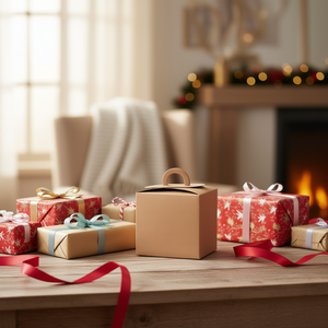 Scatola in Carta Kraft Ilan 10x10x10 Cm con Manico per Regali e Confezioni - Product Image 2