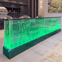 Comptoir de réception mural à bulles d'eau lumineuses LED en plastique moderne et personnalisé pour bar à domicile, hôtel et centre commercial