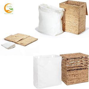 Cestas de Almacenamiento Plegables Ecológicas Hechas a Mano con Jacinto de Agua y Tapas, de Ecoka Handicraft - Product Image 3