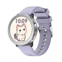 Montre connectée ronde pour femmes et hommes, étanche, haute brillance, avec assistant vocal IA, suivi d'activité et fonctionnalité ECG