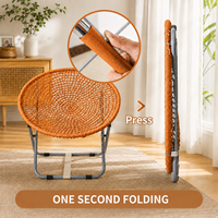 ROPECUBE Chaise pliante en polyester tressé pour intérieur et extérieur, chaise lune portable, chaise de relaxation, utilisation multi-scènes