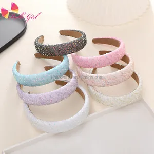 BELLEWORLD 2023 custom personalized fancy design bling head bands padded sponge sweet beauty elegant headbands for women girls