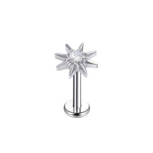 Perhiasan Tindik Telinga, Bibir, dan Tubuh dari Titanium F136 Bentuk Bintang Delapan, Bahan Titanium Alloy, Kepala Spiral Internal, Aksesoris Perhiasan - Product Image 5