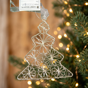 Sonnet Decor Handmade <b>Silver</b> <b>Wire</b> Christmas Tree Ornament Hanging Home Decoration Art Deco Design Living Room Use Model 2071 - Product Image 2