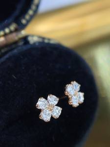 Pendientes de Oro Puro Au750 18K con Diamante Natural de 0.20cts, Joyería Fina Elegante para Mujer, Uso Diario, Gran Venta Xinfly - Product Image 3