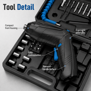 Juego de Destornilladores Inalámbricos Mini de 4.2V, <span class=keywords><strong>Destornillador</strong></span> Eléctrico Recargable de 3Nm, Kit de Herramientas Eléctricas para el Hogar de 47 Piezas con Caja de Puntas - Product Image 6
