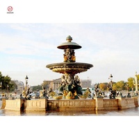 Jardin extérieur Grande statue en laiton Fontaine d'eau en bronze pour place de la Concorde