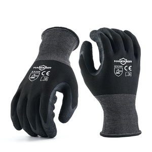 Industrial Working Polyester <b>Knitted</b> Latex Crinkle Coated EN388 Certified Customizable Color Logo General Purpose Safety <b>Gloves</b> - Product Image 1