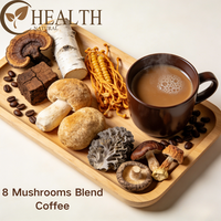 Yhealth Instant Coffee 8 Mushrooms Blend Coffee Powder Chaga Reishi Lions Mane Maitake Mushrooms Customized Packaging OEM