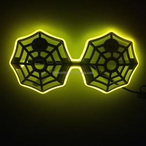 T-Worthy Logo personalizzato Wireless EL Light Glow LED Spider occhiali di Halloween festa di natale decorazioni e regali - Product Image 4