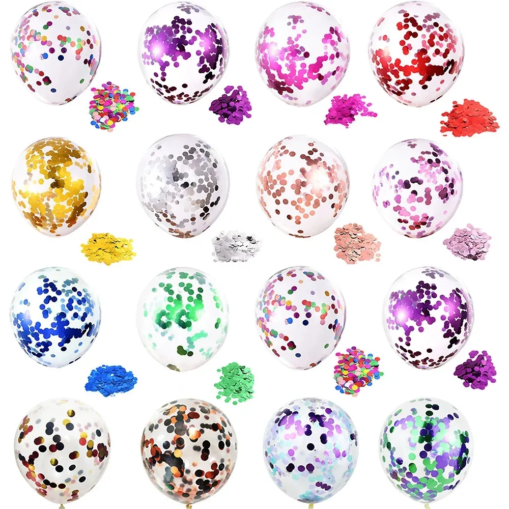 Birthday Party Sequin Sparkling Confetti Latex Transparent Ballons Party Decorations