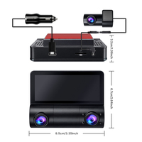 Caméra embarquée 4K réelle avec double objectif (avant 4K, arrière 1K), écran IPS 3,35 pouces, Wi-Fi, module GPS externe et surveillance de stationnement 24h/24