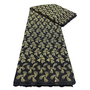 Tissu en coton africain, tulle suisse brodé, dentelle, robe en strass, jupe en coton - Product Image 4