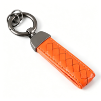 Porte-clés de voiture en cuir tressé avec anneau à ressort couleur canon de fusil, anti-perte, multicolore, cadeau pour femmes, accessoires automobiles