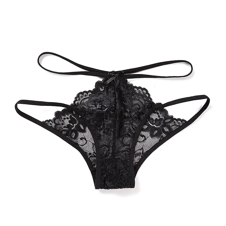 China One Thread Brief Middle Waist Hollow Girl's Briefs Lace Panties Women's Fun Underwear