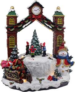 Christmas Village Clock Tower animato pre-illuminato musicale Winter Snow Village aggiunta perfetta (solo Display orologio) - Product Image 1