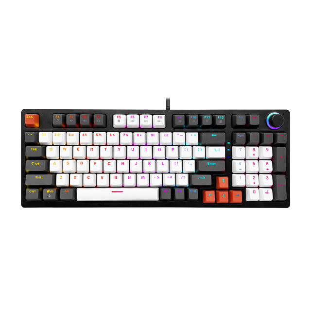 OEM 98-Key USB Mechanical Wired Gaming Keyboard with RGB Backlight Custom 85% Interface Factory Wholesale New Product