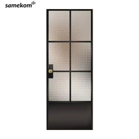 Porte d'entrée pivotante automatique en aluminium et verre, activée par capteur, pour usage commercial