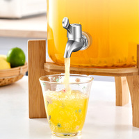 Distributeur en verre de 5L, 8L, 11L avec support en bois et robinet pour kits de brassage à domicile, bar, réservoir de boissons
