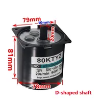 Moteur synchrone à aimant permanent AC 80KTYZ 220V 60W avec réducteur de vitesse, micro-moteur contrôlable, inversion CW/CCW, moteurs durables