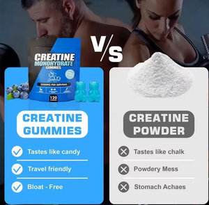 Gommes de monohydrate de créatine OEM/ODM de marque privée pour hommes femmes adultes supplément d'entraînement de renforcement musculaire 120 gommes/bouteille - Product Image 4