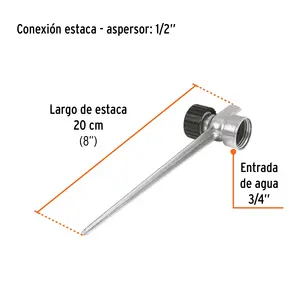 BOX 6 Piquet métallique universel 8' bidirectionnel, pour arroseur, TRUPER - Product Image 2