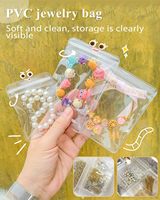 Sac en plastique personnalisé avec logo fermeture éclair givrée transparente poche à bijoux sac à poussière petit sac d'emballage pochette à bijoux en PVC pour bijoux